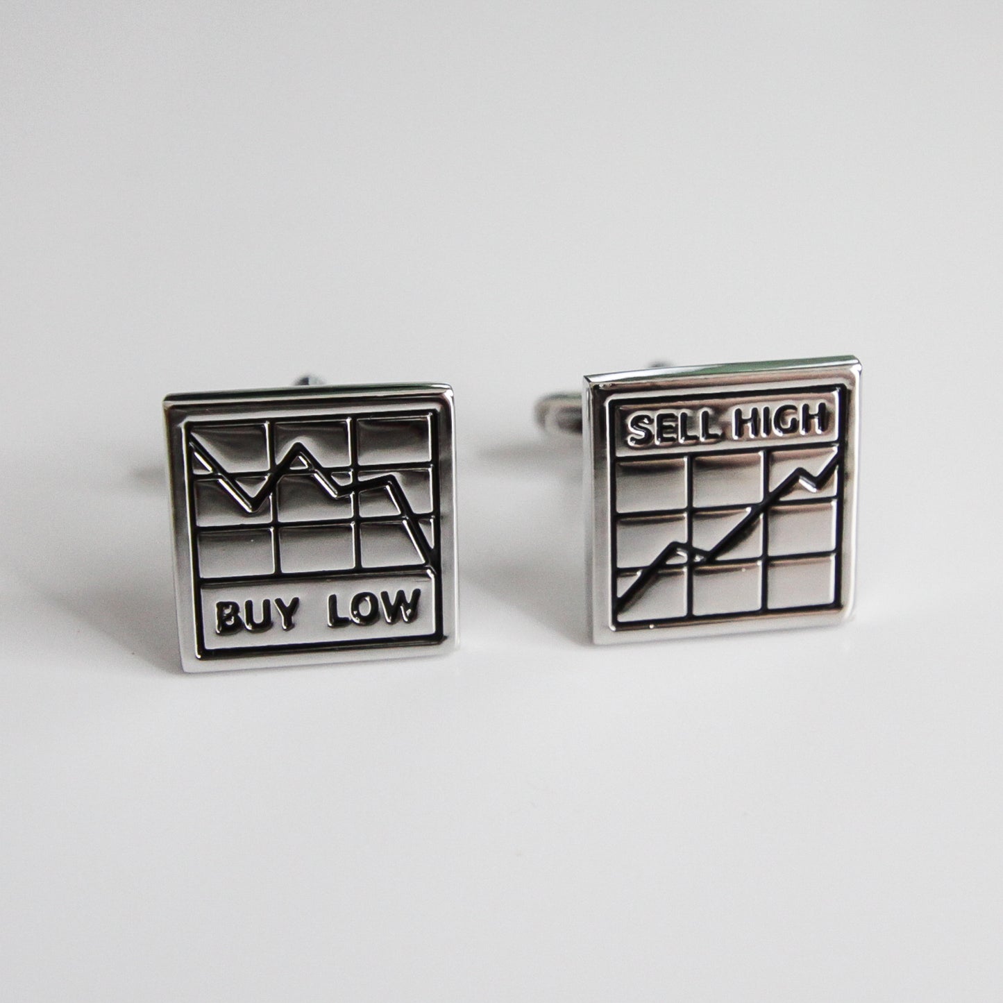 Stock Market Cufflinks – Buy Low Sell High