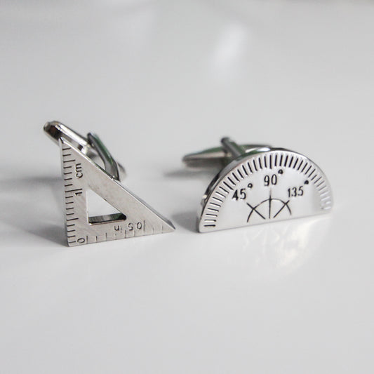 Protractor & Set Square Mathematics Cufflinks